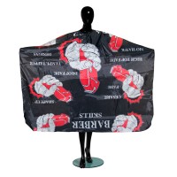 Пеньюар чорний з червоним для барбершопа Barber Fade