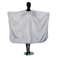 Білий пеньюар для барбершопа в чорну смужку BarberTools