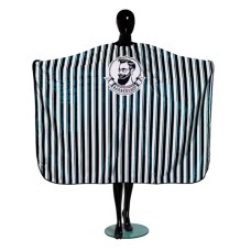 Пеньюар з логотипом барбера в чорну смужку Barber man