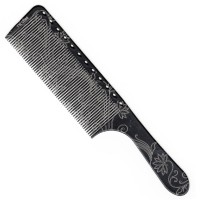 Гребінець з ручкою для стрижки під машинку Y3 carbon laser ET 21,5 см. С066